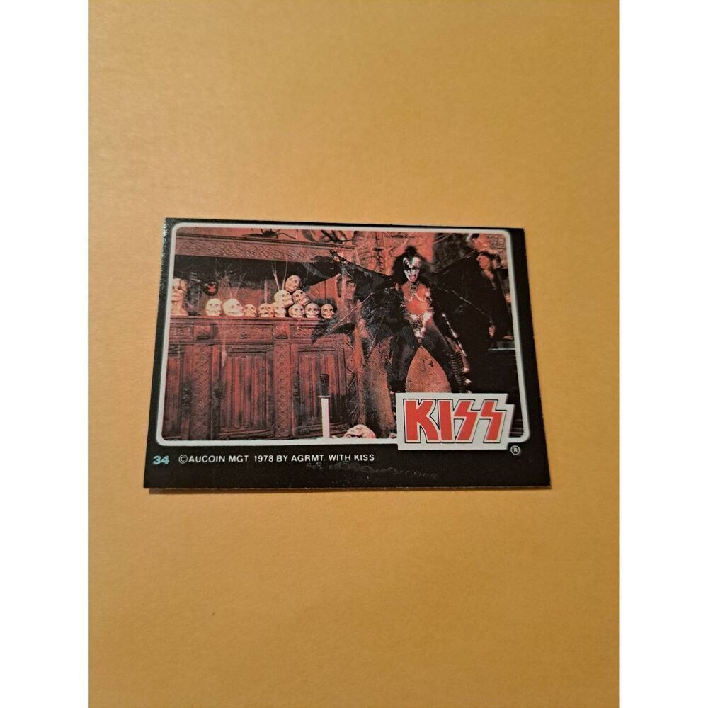 Vintage 1978 Aucoin Management AGRMT KISS Trading Card No 34 Collectible Rock